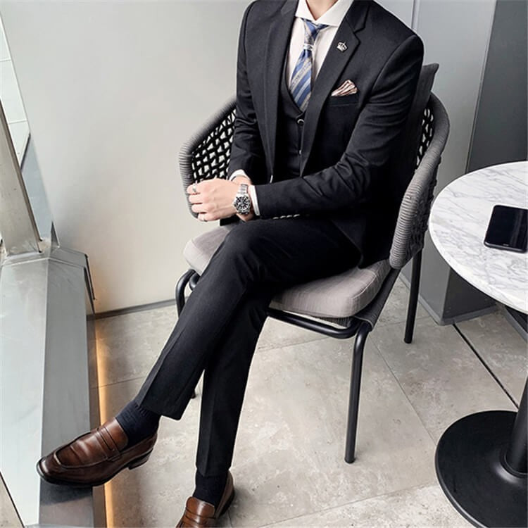 Image of Men Single-Breasted Formal Suits Three Pieces Set