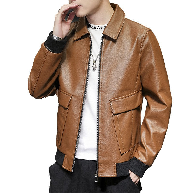 Image of Men Plus Size Casual Lapel Multi-pocket Jacket