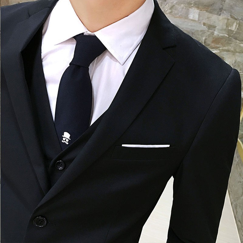 Image of Men Plus Size Casual Suit (Three-Piece Set)