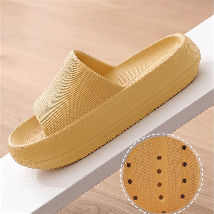 Image of Simple Solid Color Thick-soled House Slippers for Women
