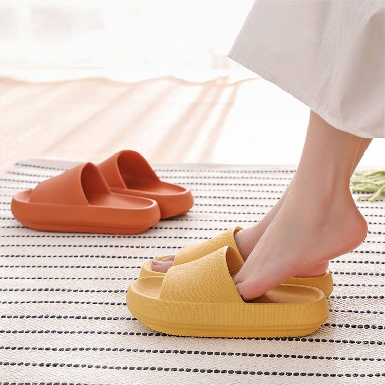 Image of Simple Solid Color Thick-soled House Slippers for Women
