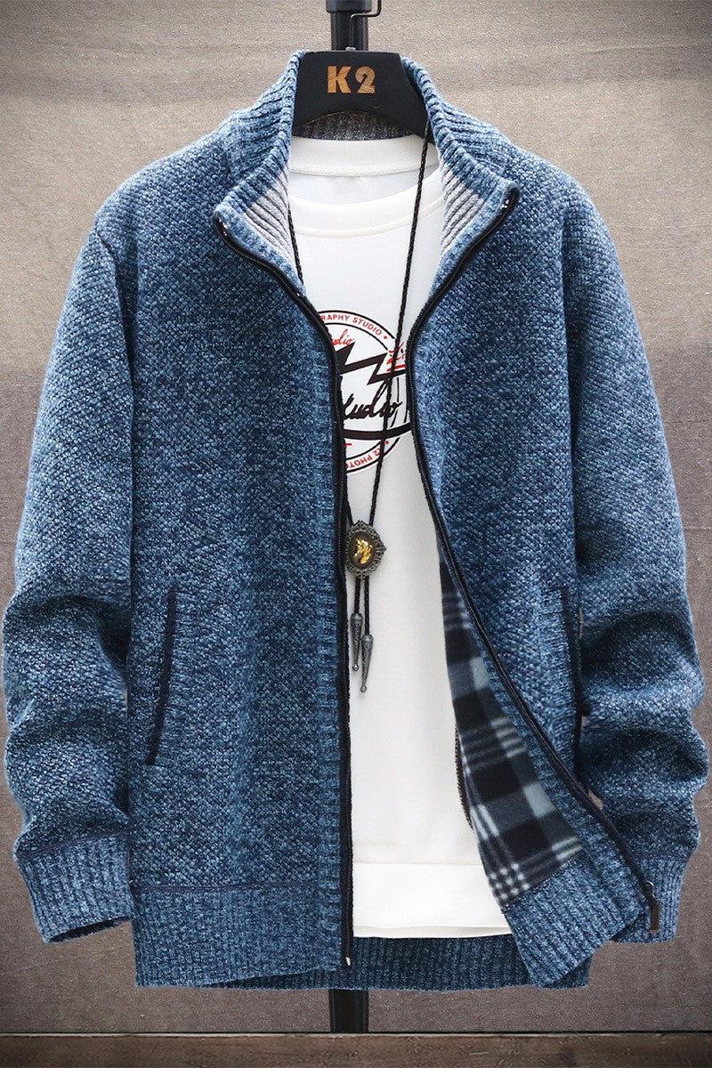 Image of Men Casual Long SleeveThick Knit Cardigan