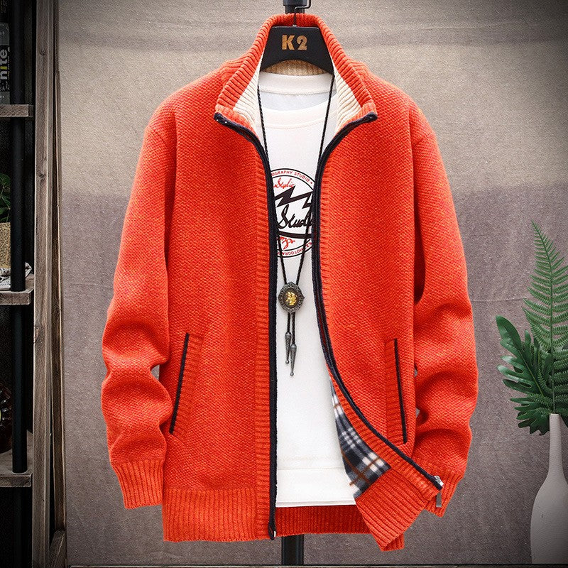 Image of Men Casual Long SleeveThick Knit Cardigan