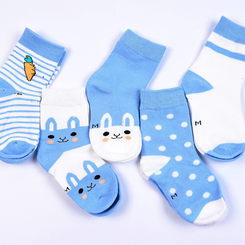 Image of Kids Cute Cartoon Breathable Elasticity Socks (5 pairs per set)