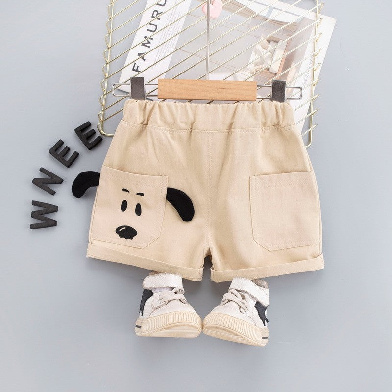 Image of Baby Boys Cute Puppy Shape Comfortable Breathable Pocket Shorts
