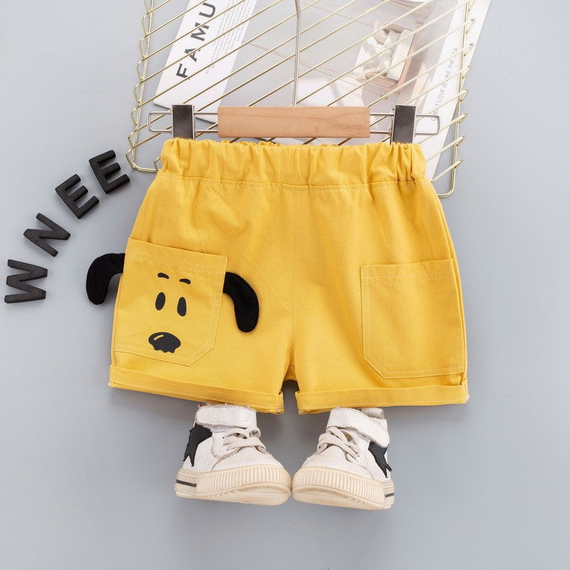 Image of Baby Boys Cute Puppy Shape Comfortable Breathable Pocket Shorts