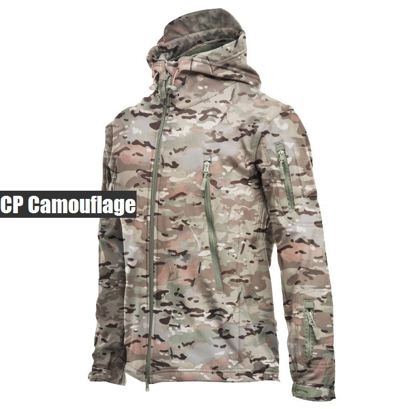 Image of Men Camouflage Hooded Fleece Jacket