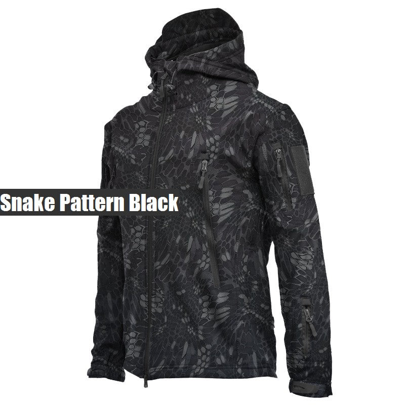 Image of Men Camouflage Hooded Fleece Jacket