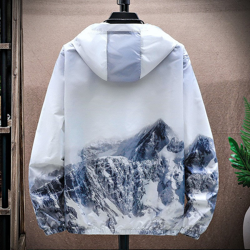 Image of Men Summer Print Sun Protection Breathable Jacket
