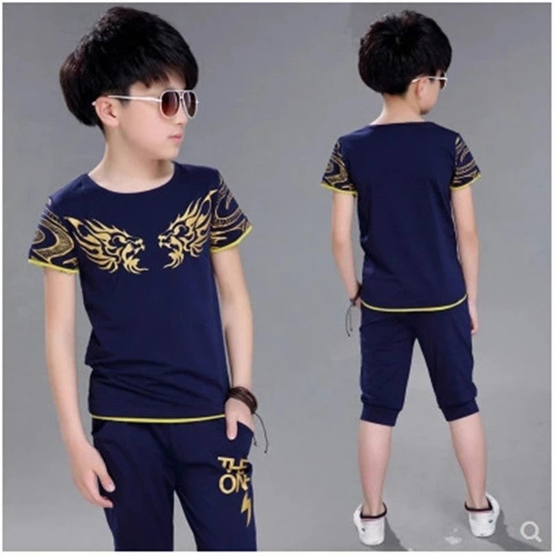 Image of Kids Boys Casual T-shirt And Shorts Set