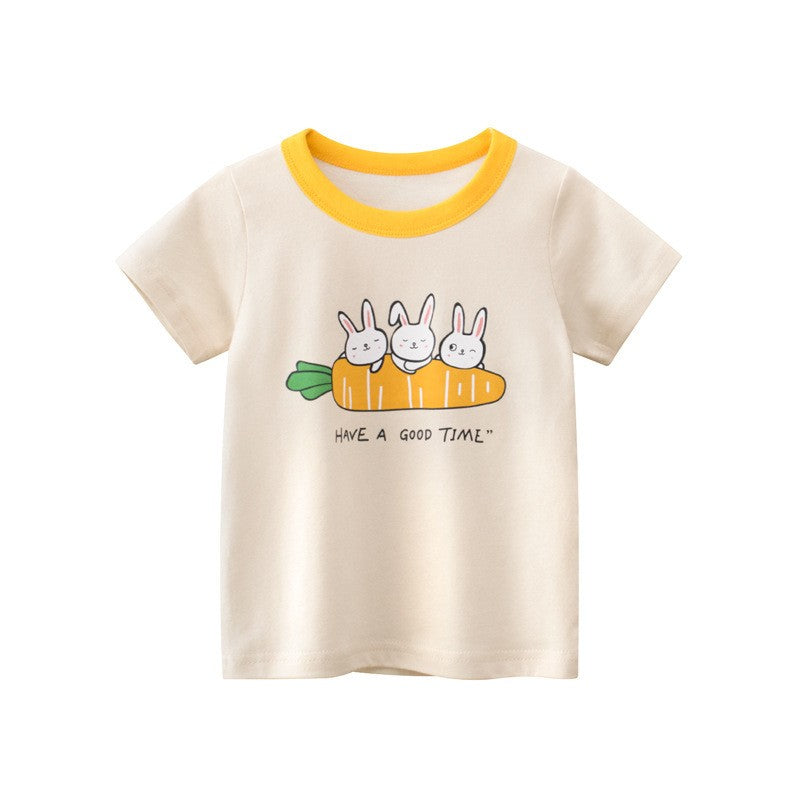 Image of Kids Rabbit Carrot Pattern T-shirt