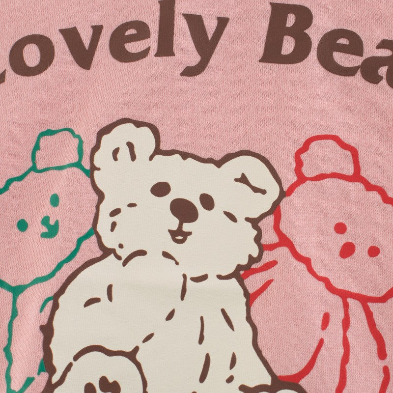 Image of Kids Girls Cute Cartoon Lovely Bear Pattern T-shirt