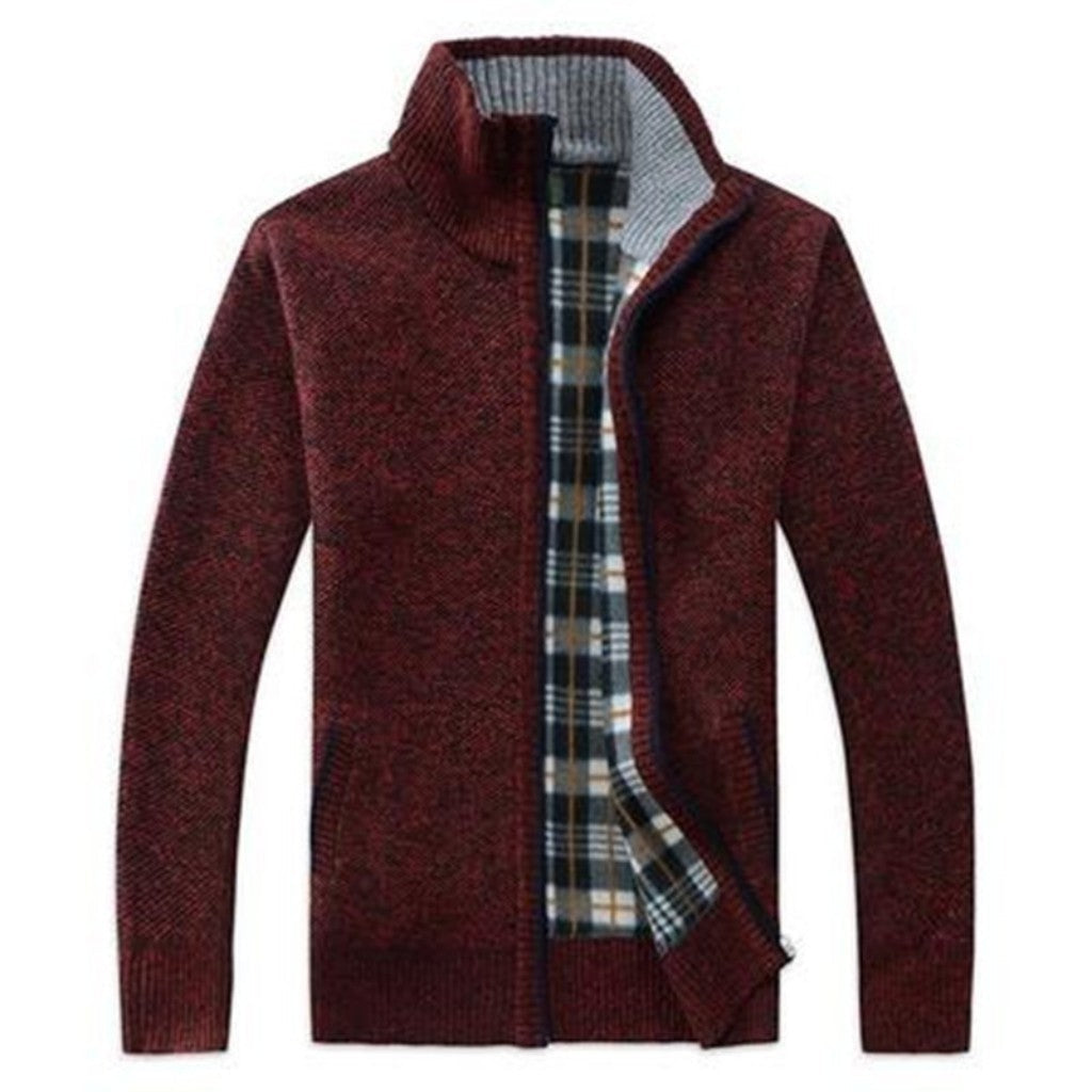 Image of Men Casual Stand Collar Thermal Jacket