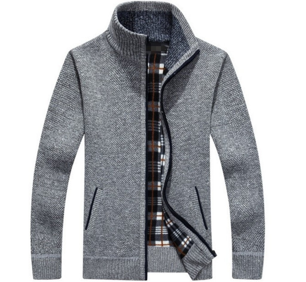 Image of Men Casual Stand Collar Thermal Jacket