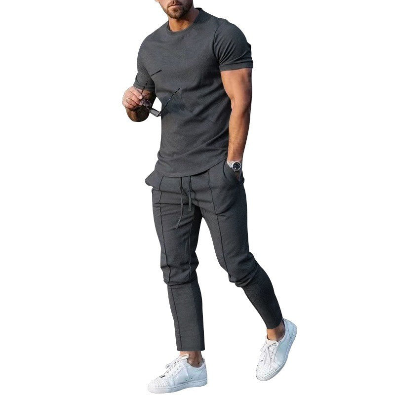 Image of Men Casual T-Shirt Trousers Set