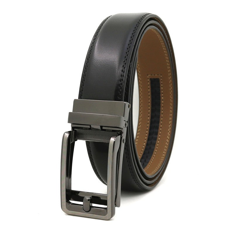 Image of Men Simple Two-Layer Leather Belt