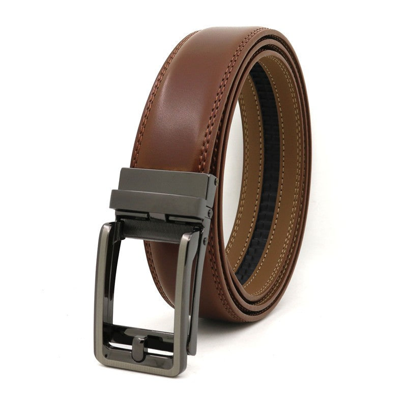 Image of Men Simple Two-Layer Leather Belt