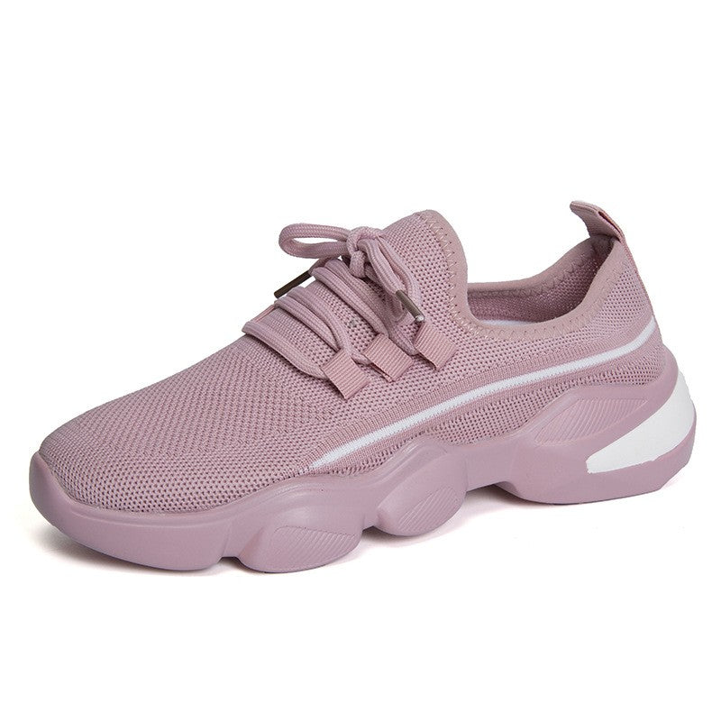 Image of Round Toe Lace-Up Colorblock Platform Sneakers