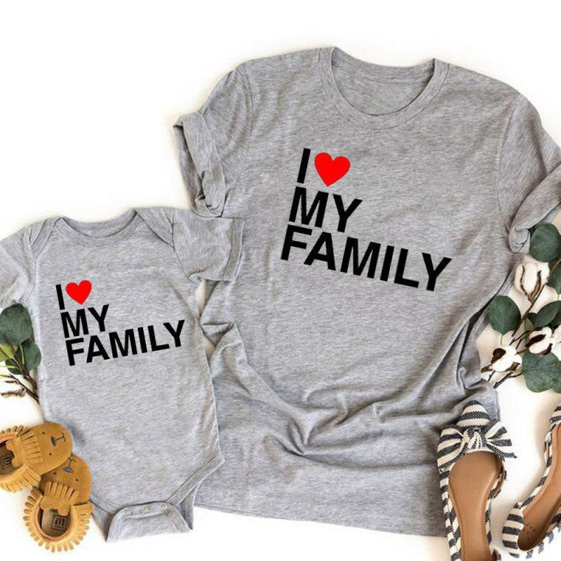 Image of Family Parent-Child I Love My Family Print T-shirt