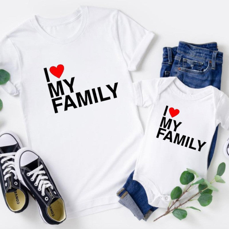 Image of Family Parent-Child I Love My Family Print T-shirt