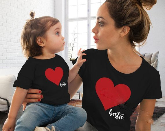 Image of Family Mother-Daughter Bestie Love Print T-Shirt