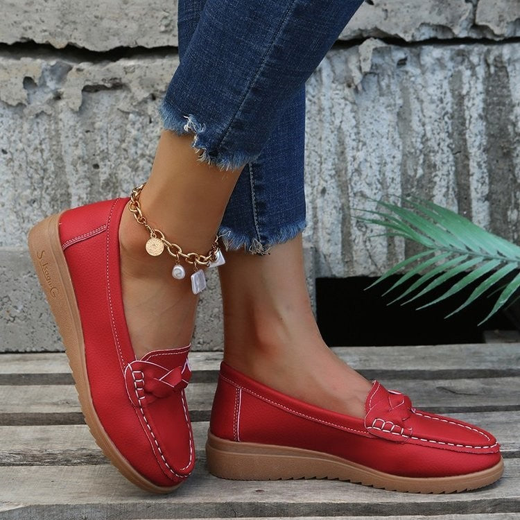 Image of Round Toe Flat Slip-On Loafers