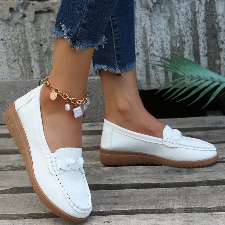 Image of Round Toe Flat Slip-On Loafers