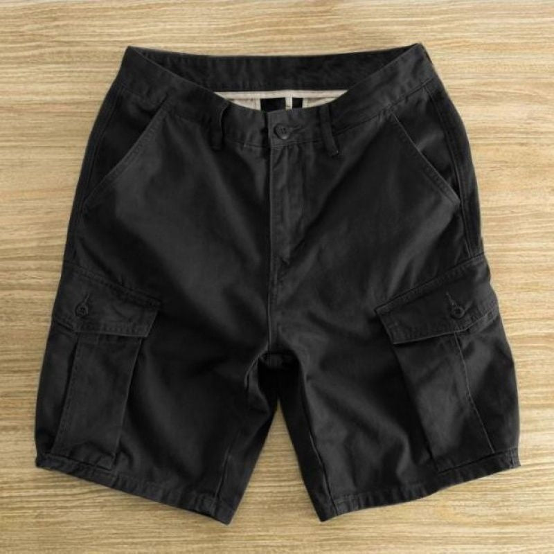 Image of Men Retro Loose Multi-Pocket Shorts