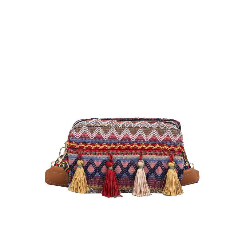 Image of Boho Tassel Ethnic Woven Bag