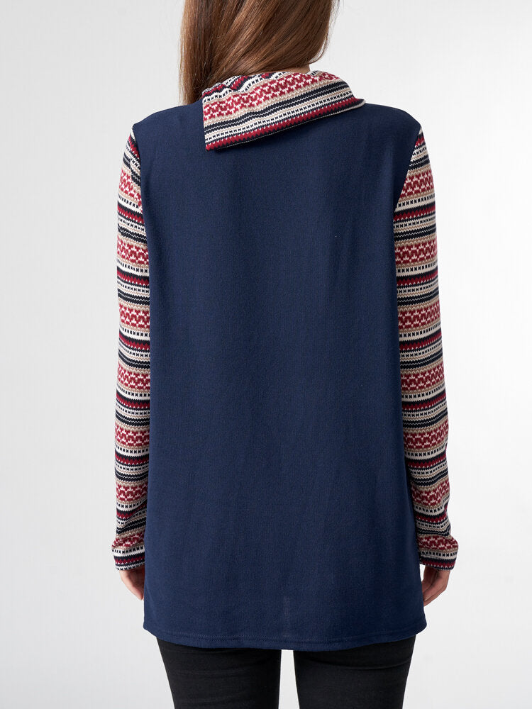 Image of Tribal Pattern Asymmetrical Sweatshirt